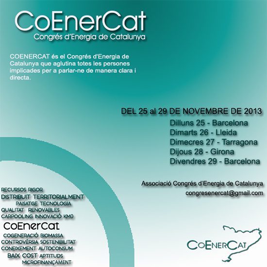 CoEnerCat, el primer Congreso de Energía de Cataluña