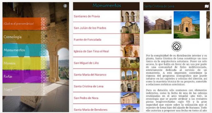 Aplicación Prerrománico Asturiano, información de los monumentos en tu móvil