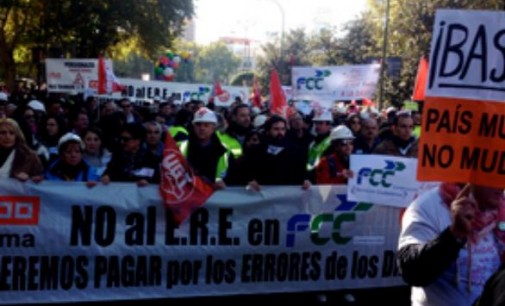 Huelga Indefinida por el ERE de FCC Construcción en Madrid