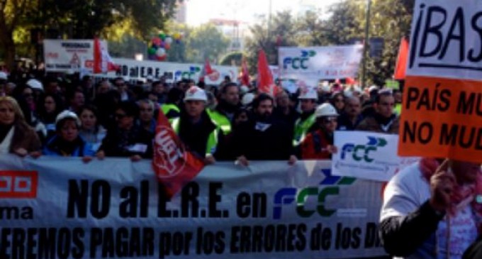 Huelga Indefinida por el ERE de FCC Construcción en Madrid