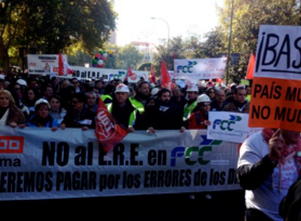 Huelga Indefinida por el ERE de FCC ConstrucciÃ³n en Madrid